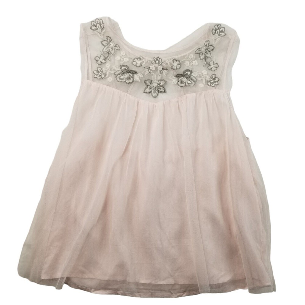 Hollister Babydoll Layered Tank Top Womens M Pink Embroidered Sleeveless Top - Picture 11 of 16
